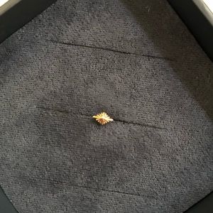 Regalia jewelry Rose gold stud. Threadless style can be worn with 16/18 g.